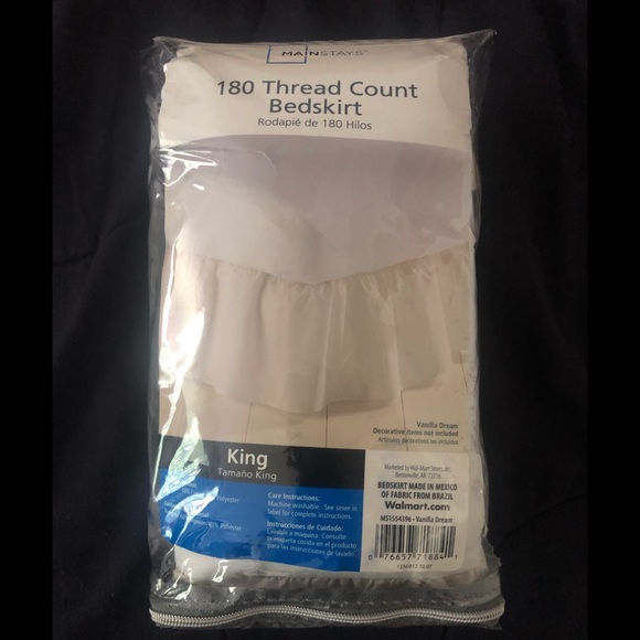 Mainstays Other - Mainstay Vanilla King 180 Thread Count Bedskirt